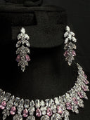 Crystal Fringe & Pink Stone Set