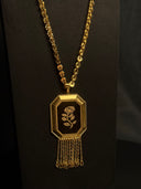 Rose Greca Octagon Chain Tassel Necklace