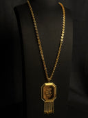 Rose Greca Octagon Chain Tassel Necklace