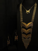 Chevron Stack Mesh Tassel Set