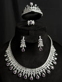 Amethyst & Crystal Marquise Fringe Set