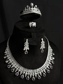 Amethyst & Crystal Marquise Fringe Set