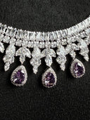 Amethyst & Crystal Marquise Fringe Set
