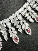 Ruby & Crystal Marquise Leaf Fringe Set