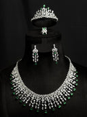 Emerald & Crystal Marquise Cascade Set