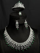 Emerald & Crystal Marquise Cascade Set