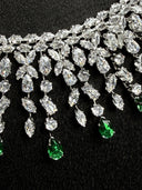 Emerald & Crystal Marquise Cascade Set