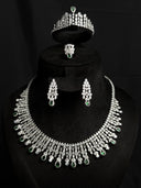 Emerald & Crystal Pear-Drop Fringe Set