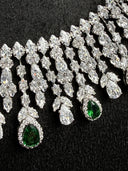 Emerald & Crystal Pear-Drop Fringe Set