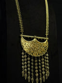 Gold Filigree Crescent Tassel Set