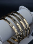 Lisse Milgrain Flat Bangle Set