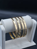 Lisse Milgrain Flat Bangle Set