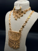 Clover Motif Long Necklace & Earring Set