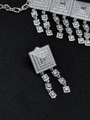 Square Pavé Zirconia Choker Set