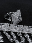 Square Pavé Zirconia Choker Set