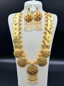 Engraved Coin Disc & Tassel Jewelry Set